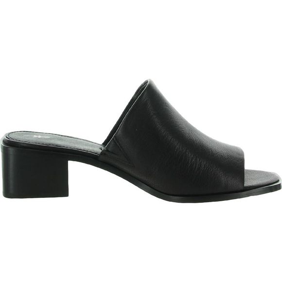 Frye Womens Lucia Black Block Heel Slip On Slides Mule Sandals Shoes NWT - Picture 2 of 3